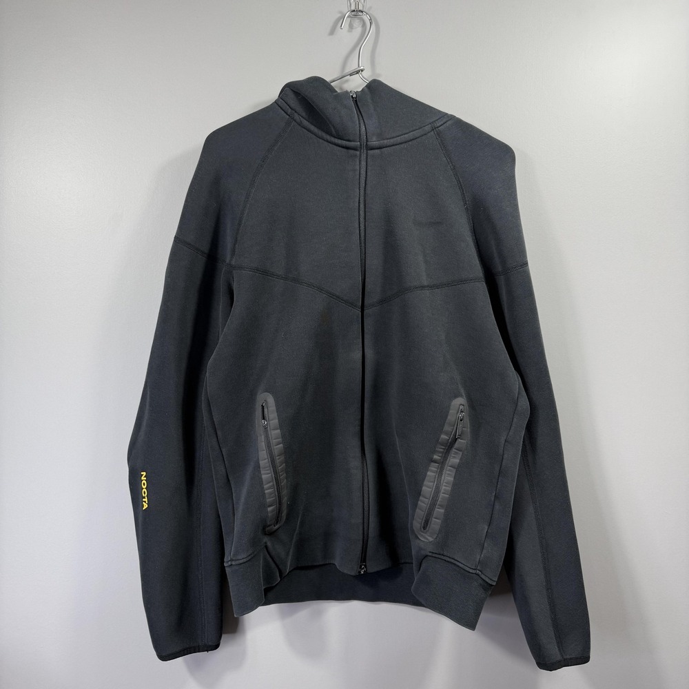 Nike NOCTA Hoodie Mens Medium Gray Full Zip Fleece Jacket Sweatshirt Pockets